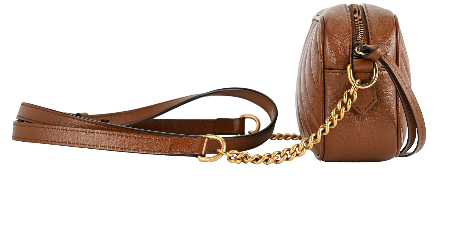 Small GG Marmont, &pound;795, Handbags, Brown, Leather, Side view